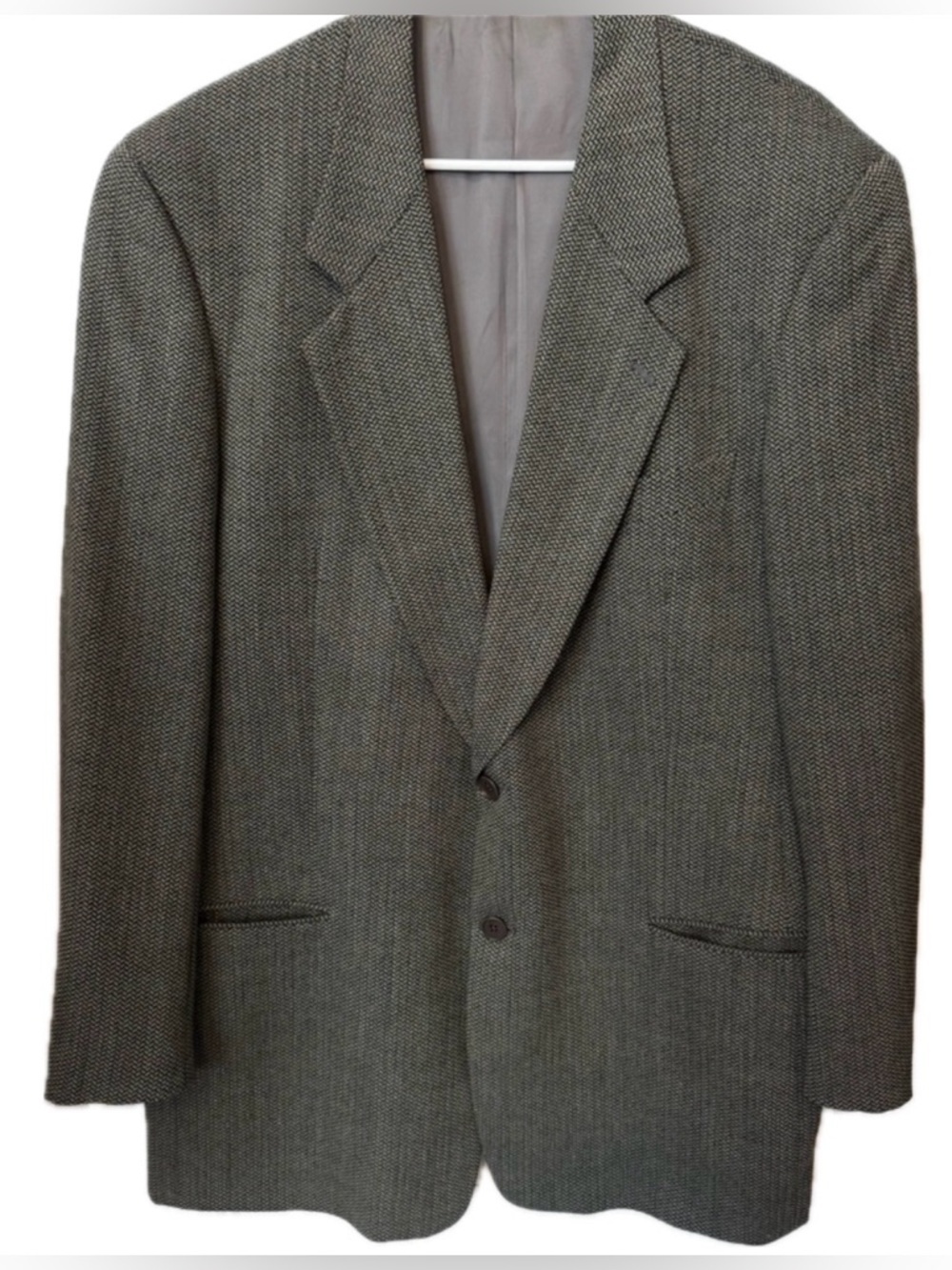 Giorgio Armani Mani Virgin Wool Houndstooth Blazer Sport Coat 44L Made in Italy